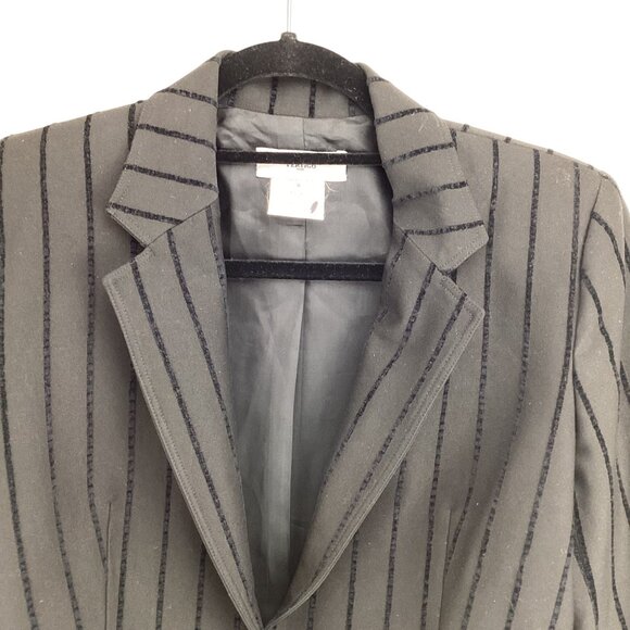 Vertigo Paris Blazer Jacket Size Small Black Velvet Pinstripe Lined‎ - Picture 2 of 8